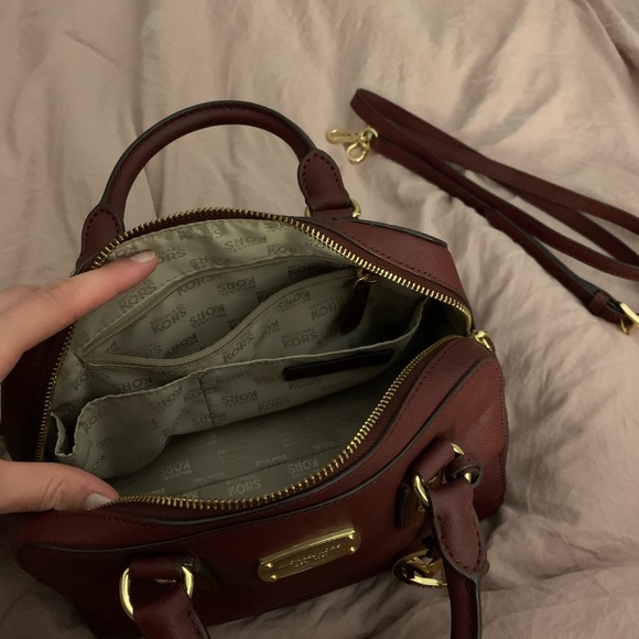 Michael Kors Handbags - Maroon Michael Kors Handbag with Shoulder Strap Michael Kors Handbags - Maroon Michael Kors Handbag with Shoulder Strap